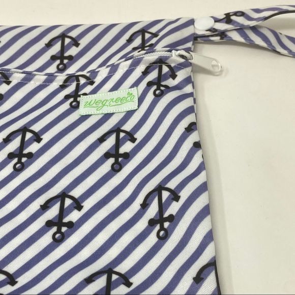 Weegreco Blue Stripe Anchor Wet Bag Waterproof Swimming Cloth Diaper - Picture 4 of 5